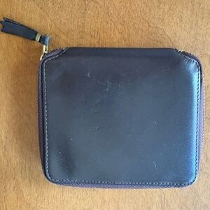 Gently Used Spanish Crafted COMME des GARCONS Brown Leather Zip Around Wallet
